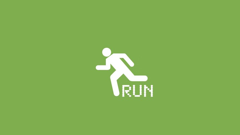 running icon on green