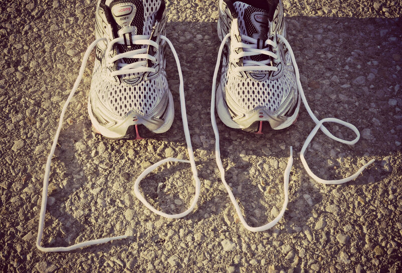 Running Shoes on Pavement