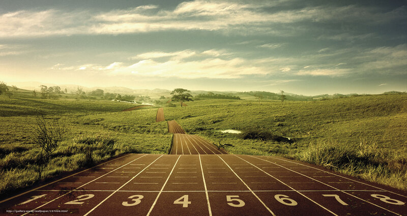 Running Track in Field — Green