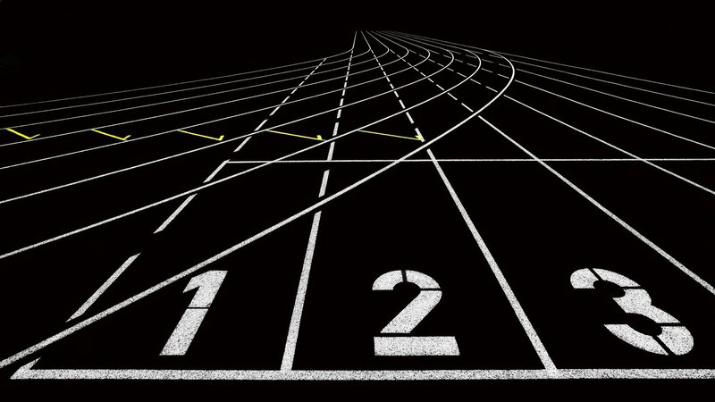 Running Track Lanes — Black