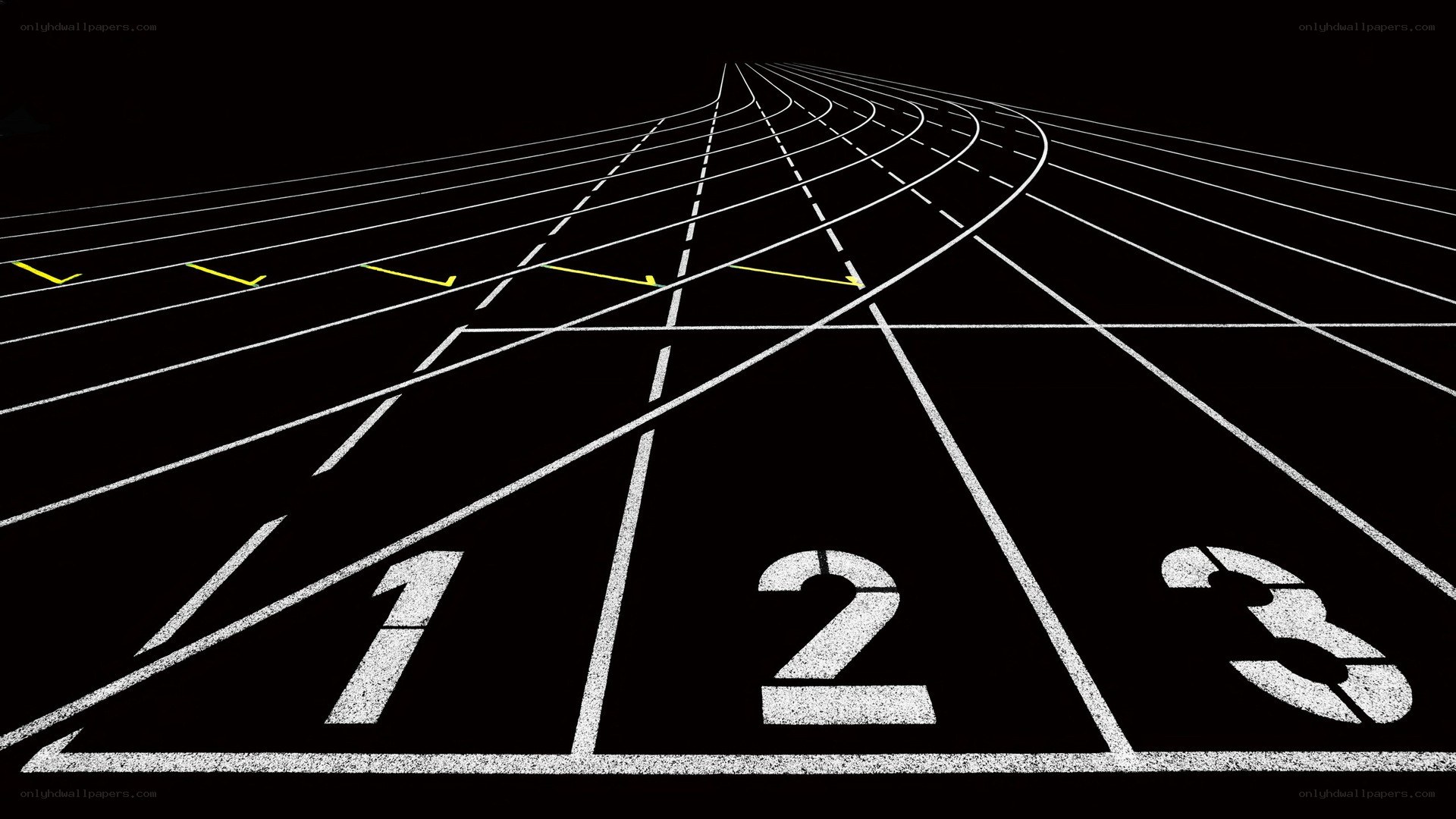 Running track lanes from above
