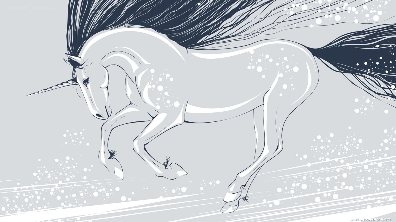 running unicorn in snow