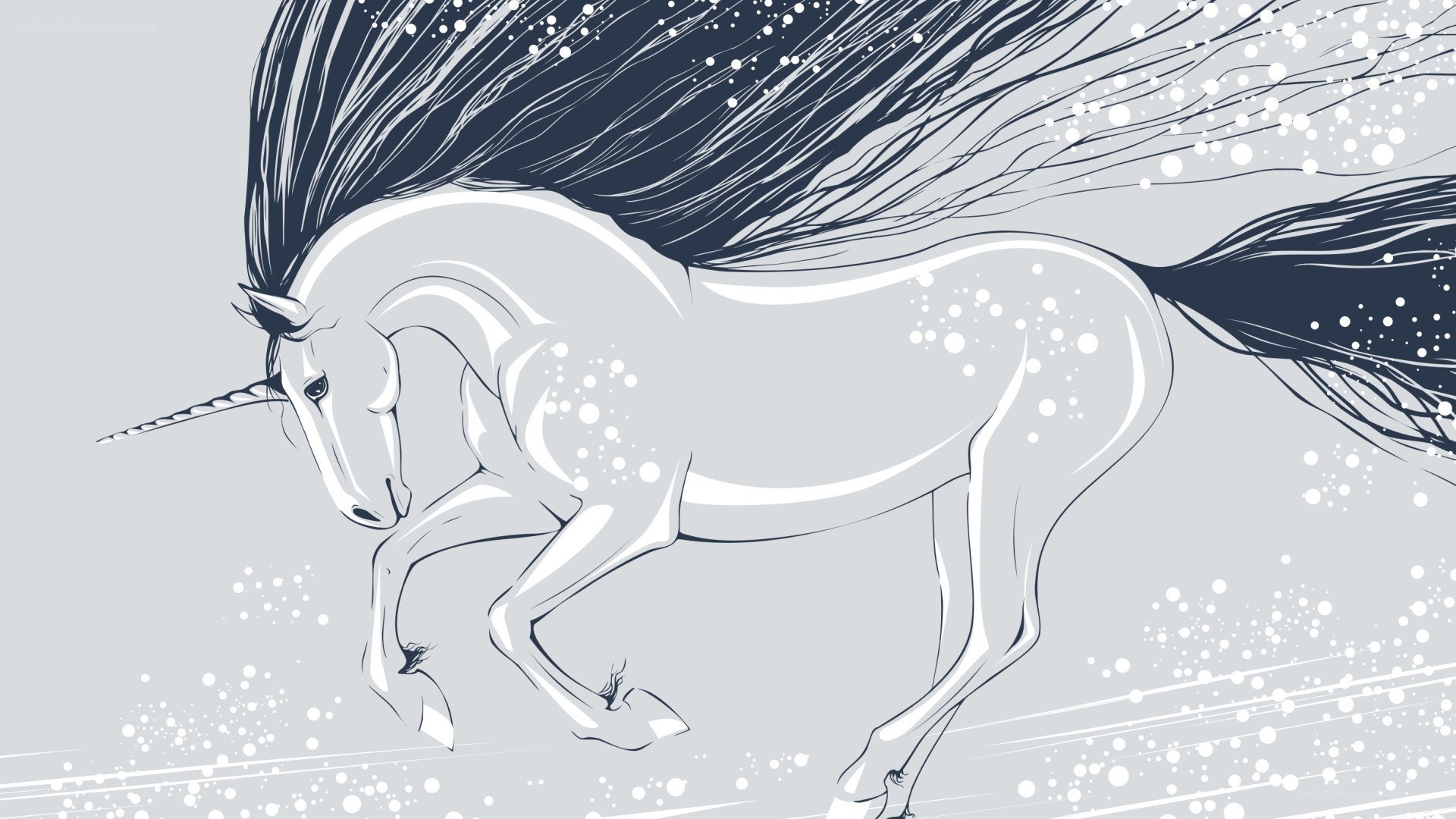 running unicorn with flowing mane