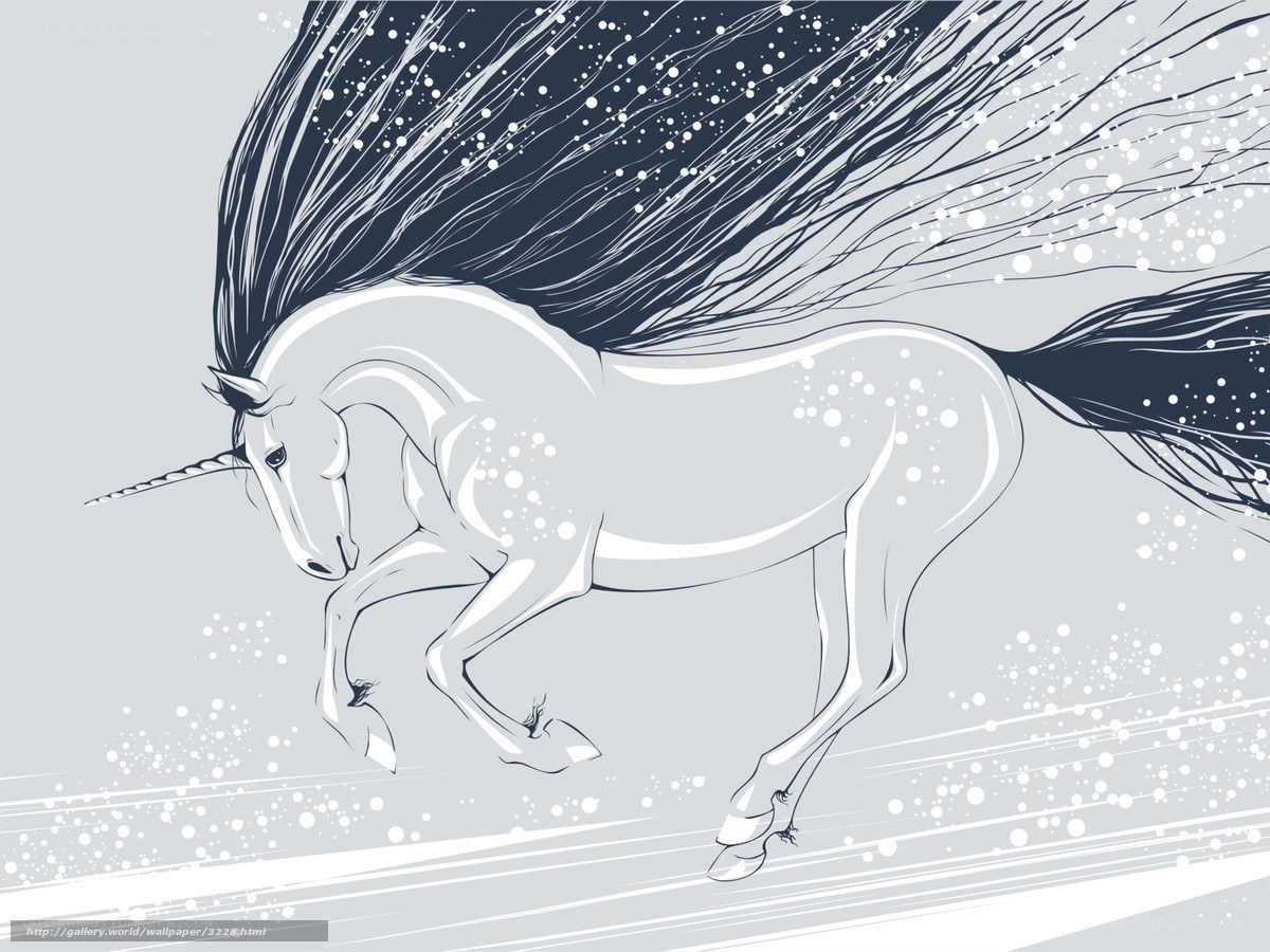 running unicorn with flowing mane