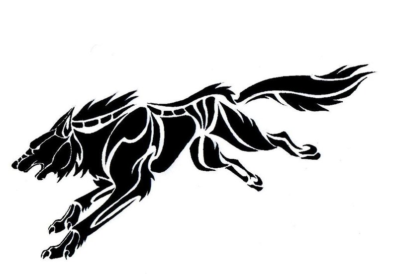 Running Wolf Silhouette