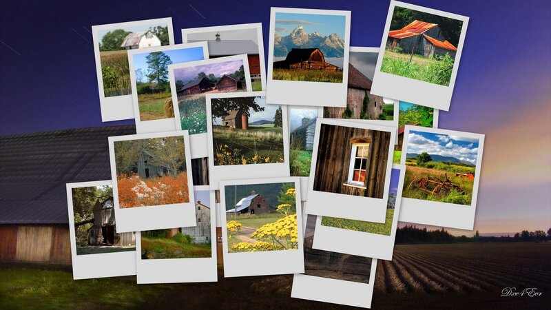Rural barns collage