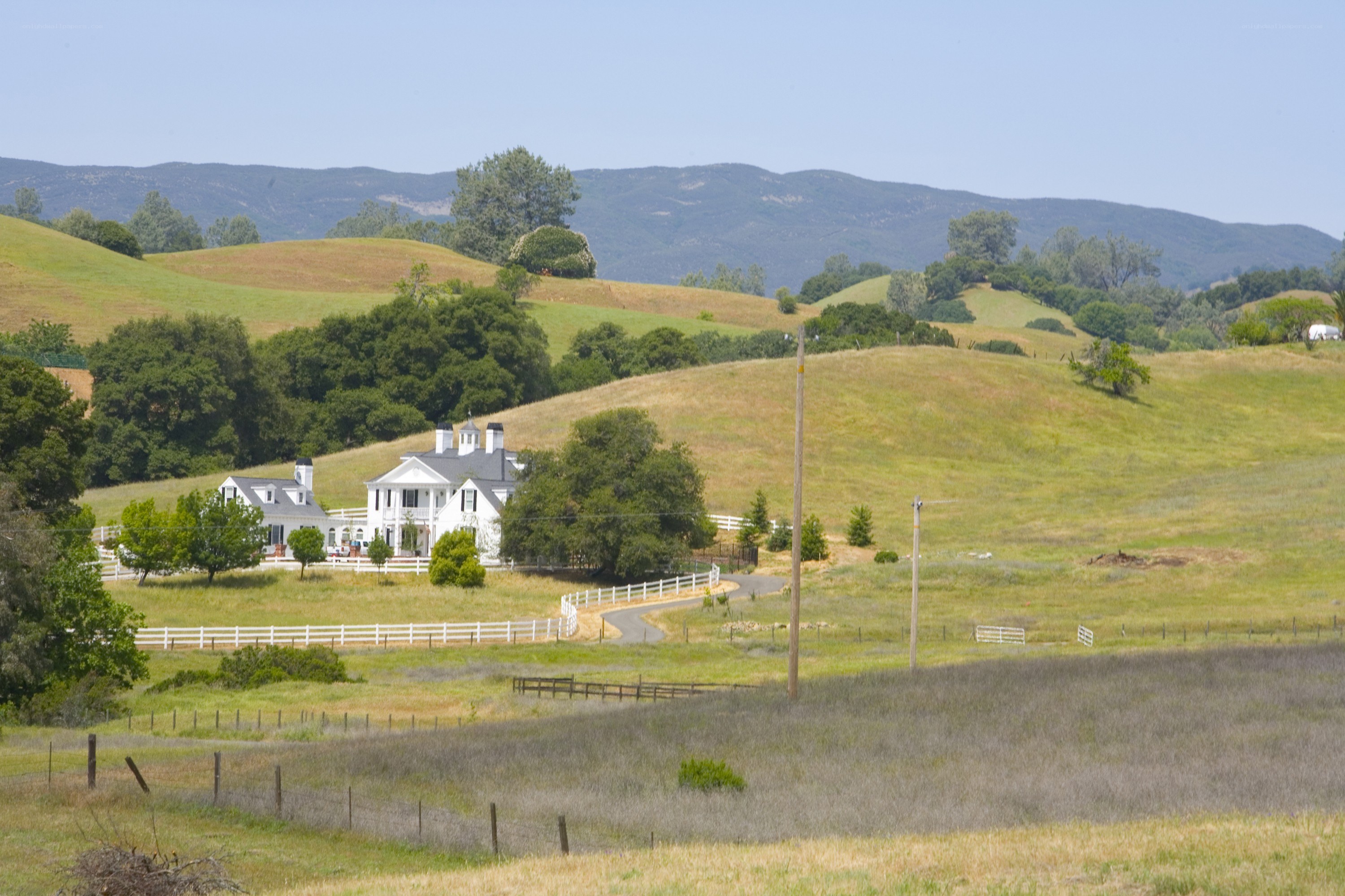 Rural estate on rolling hills