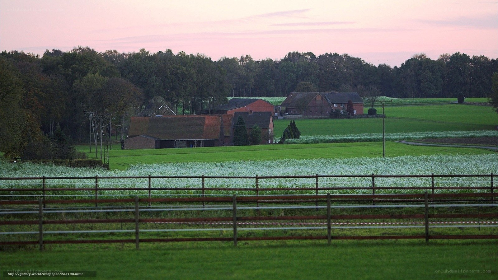 rural farm at dusk