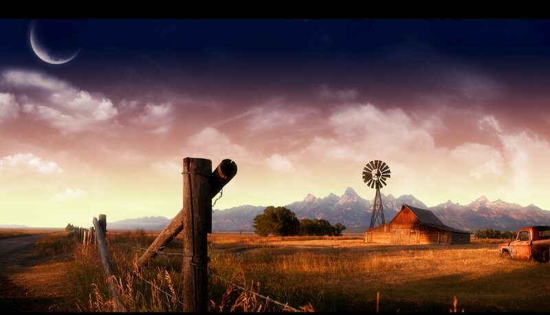 Rural Farm Landscape — Orange