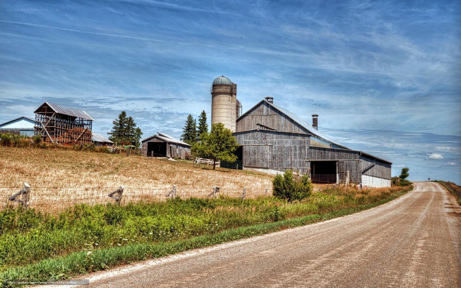 Rural farm with silo and barn