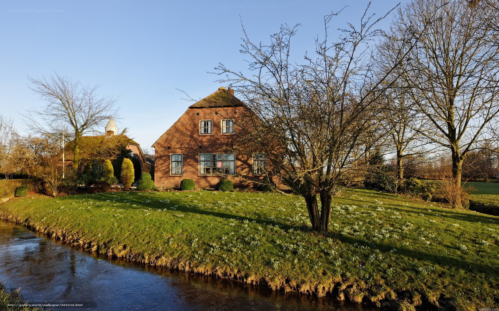 Rural house by a canal