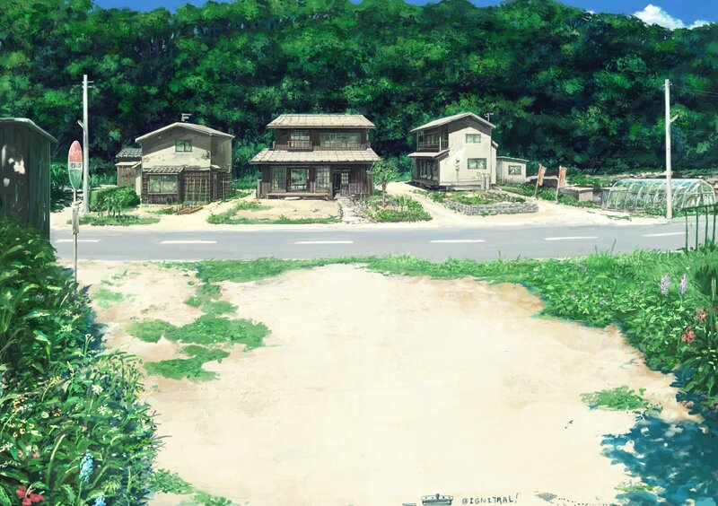 Rural Houses by Road — Green