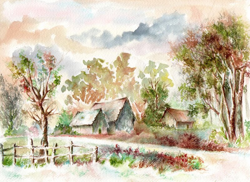 Rural Houses in Autumn