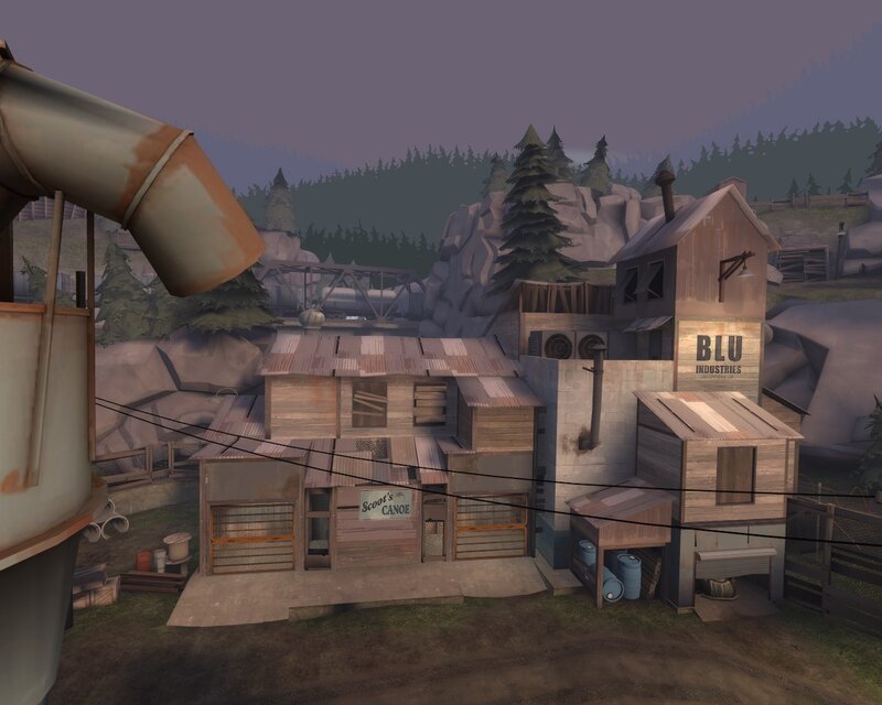 rural industrial village scene