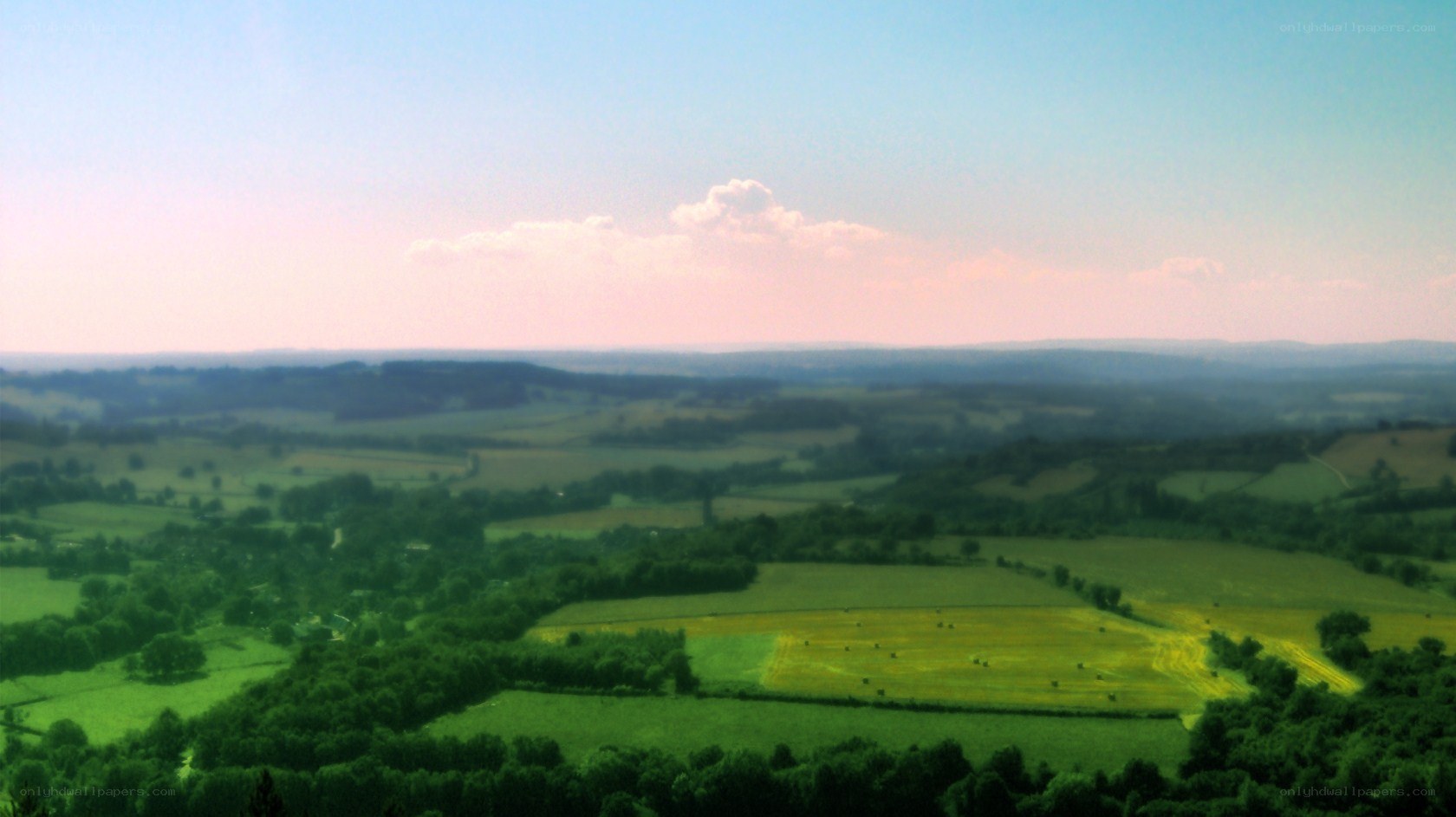 rural landscape at dusk