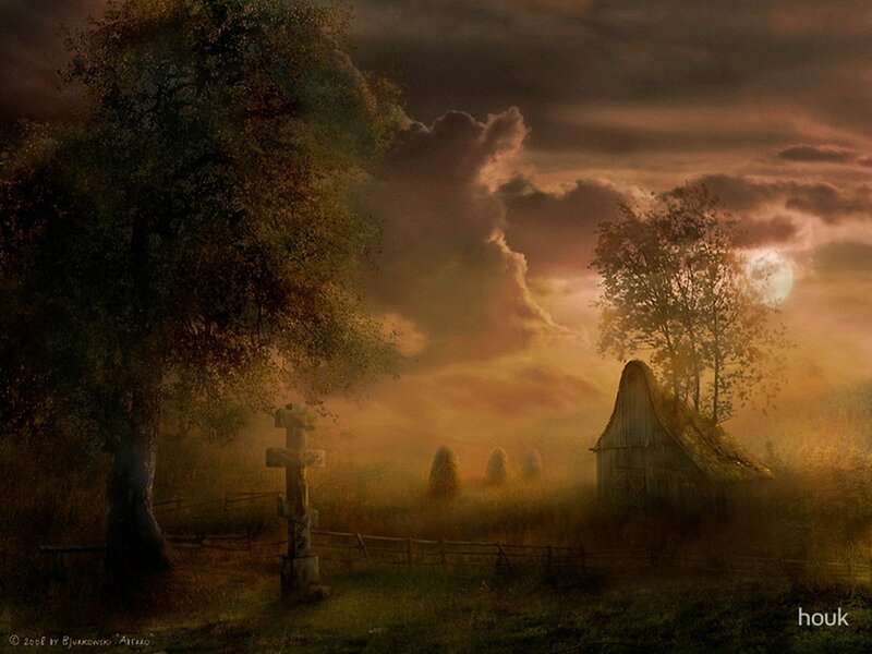 Rural Landscape at Dusk — Brown