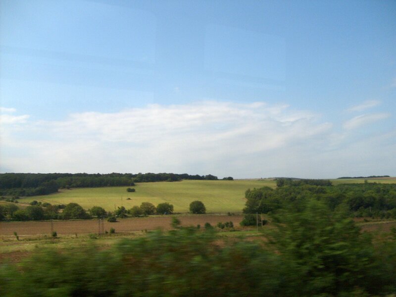 rural landscape from a moving vehicle