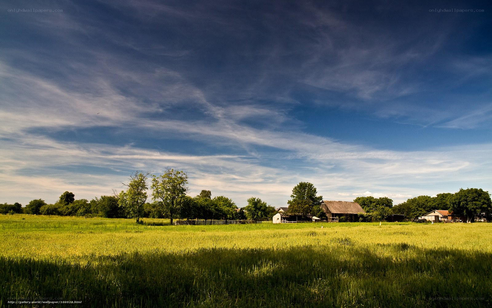 Rural landscape with barn
