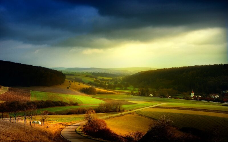 Rural Landscape with Church — Green