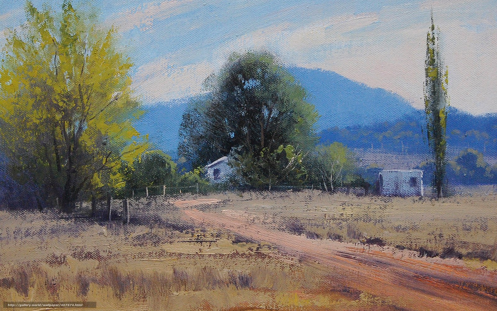 Rural landscape with dirt road
