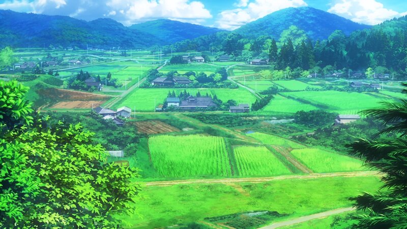 Rural Landscape with Fields — Green, Serene, Afternoon
