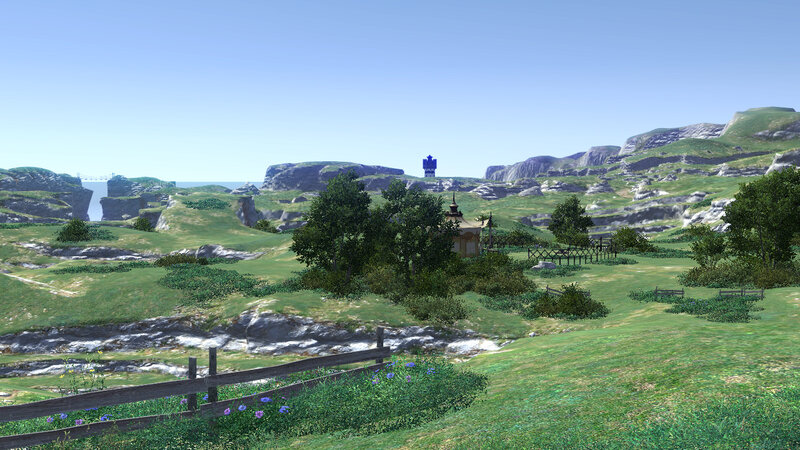 rural landscape with gazebo