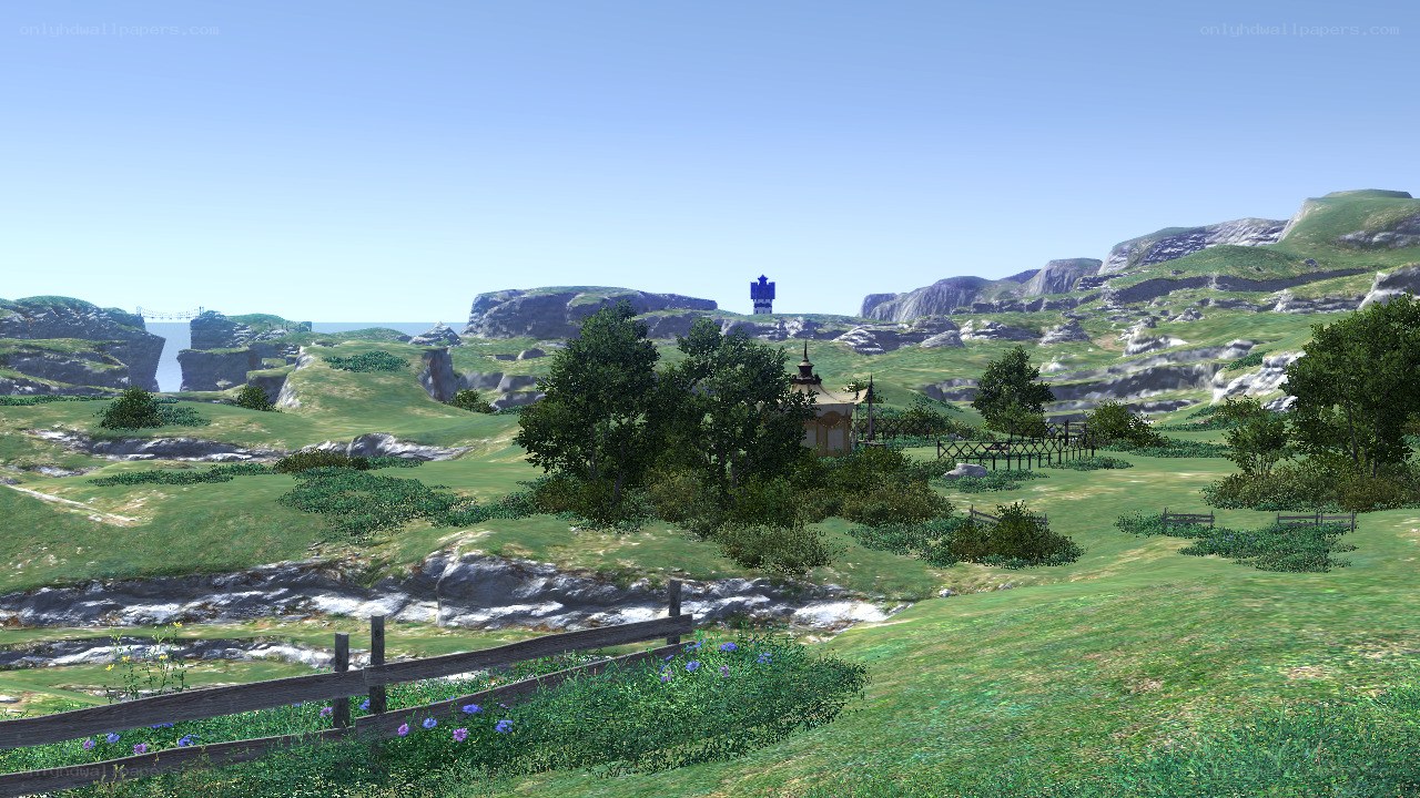 rural landscape with gazebo