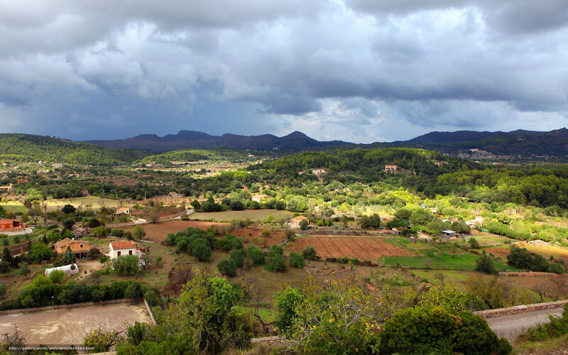 Rural Landscape with Hills — Green, Dramatic