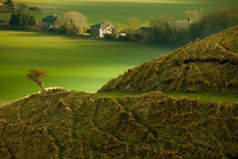 Rural landscape with houses