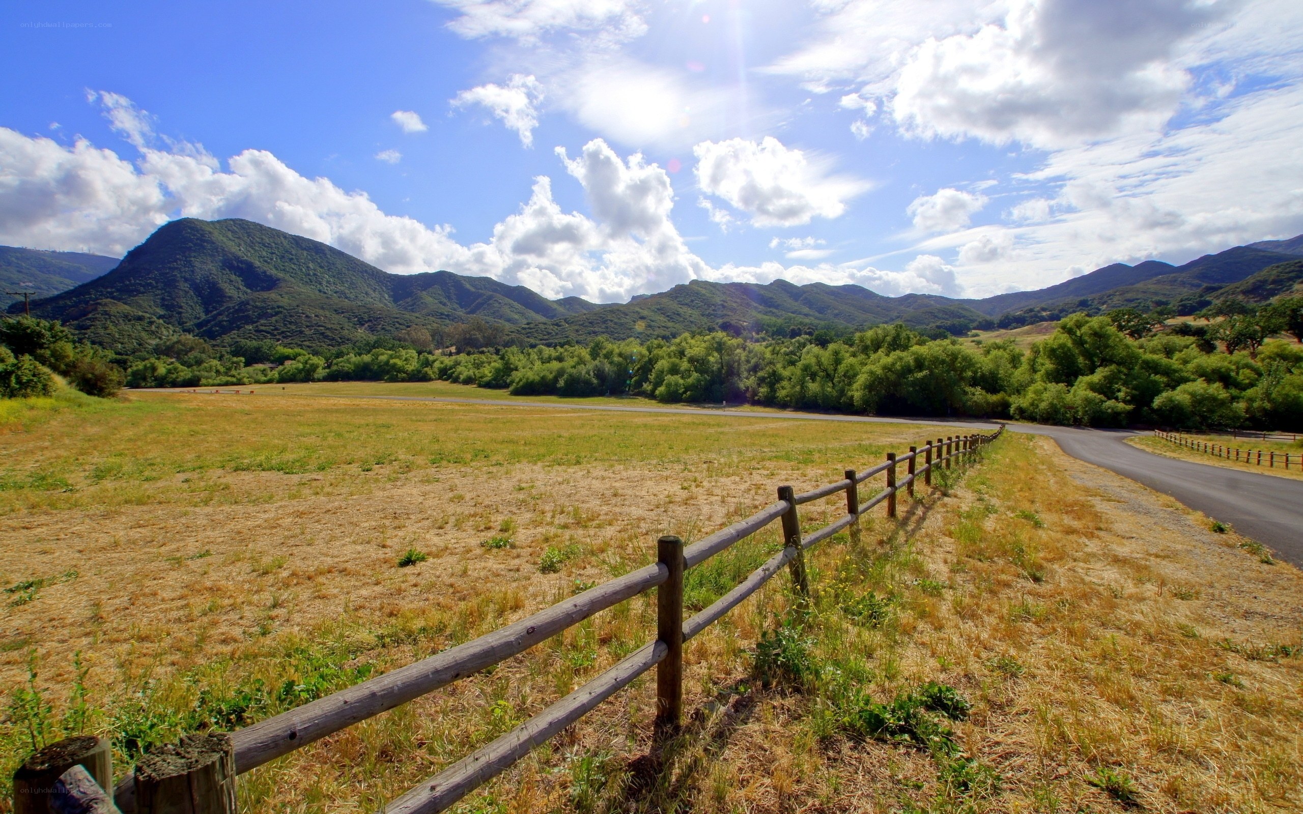 Rural landscape with mountains