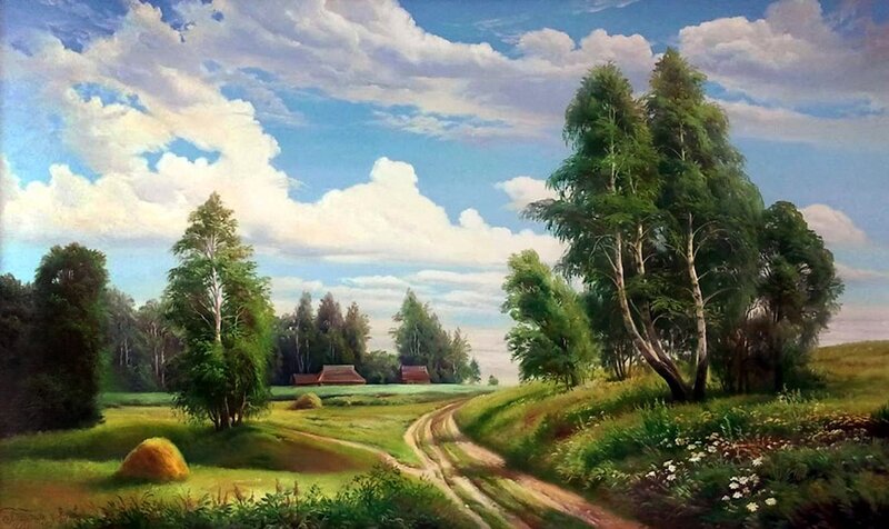 Rural Landscape with Path — Green