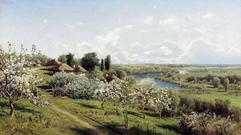 Rural landscape with river