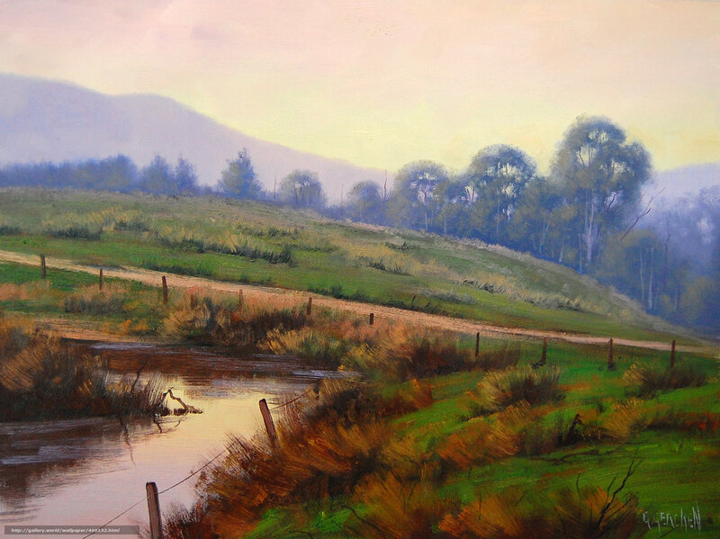 Rural landscape with river