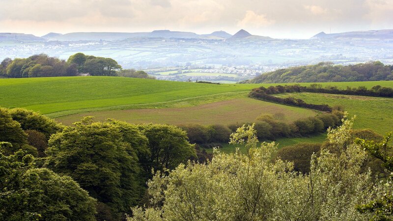 rural landscape with rolling hills