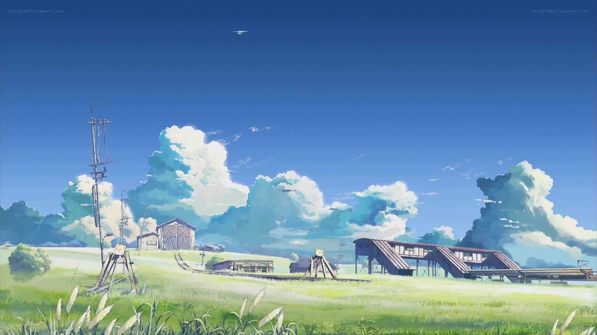 rural landscape with train station