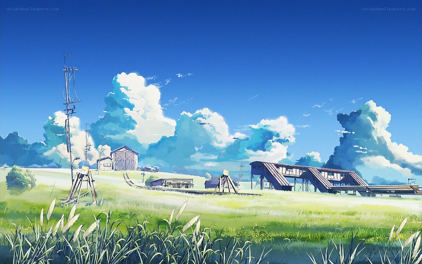rural landscape with train station