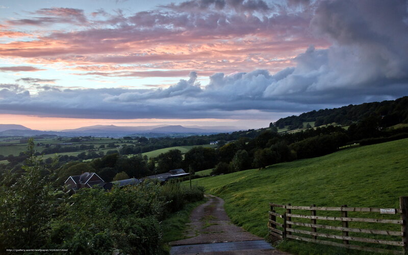 Rural path at sunset