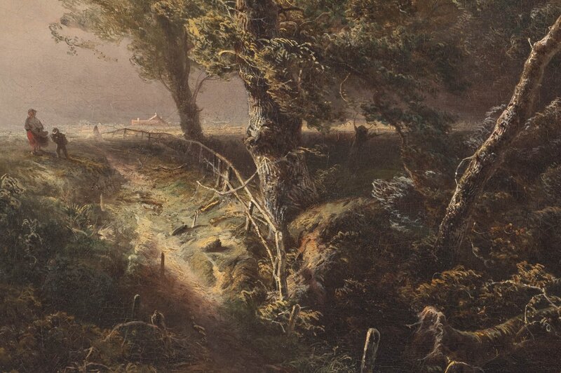Rural path with figures