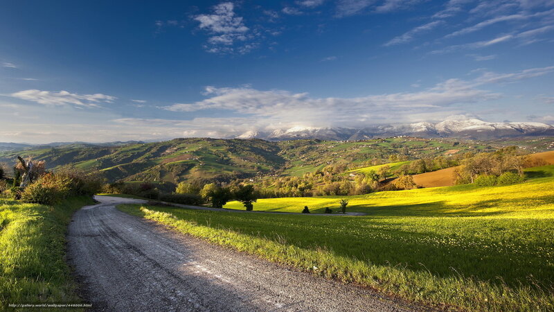 Rural road with mountain view
