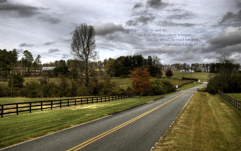 rural road with quote