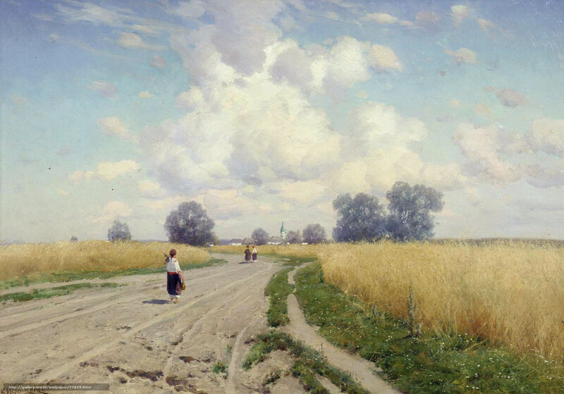 Rural Road with Wheat Fields