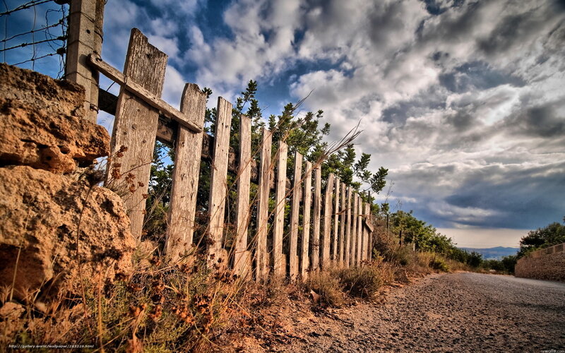 Rural Road with Wooden Fence