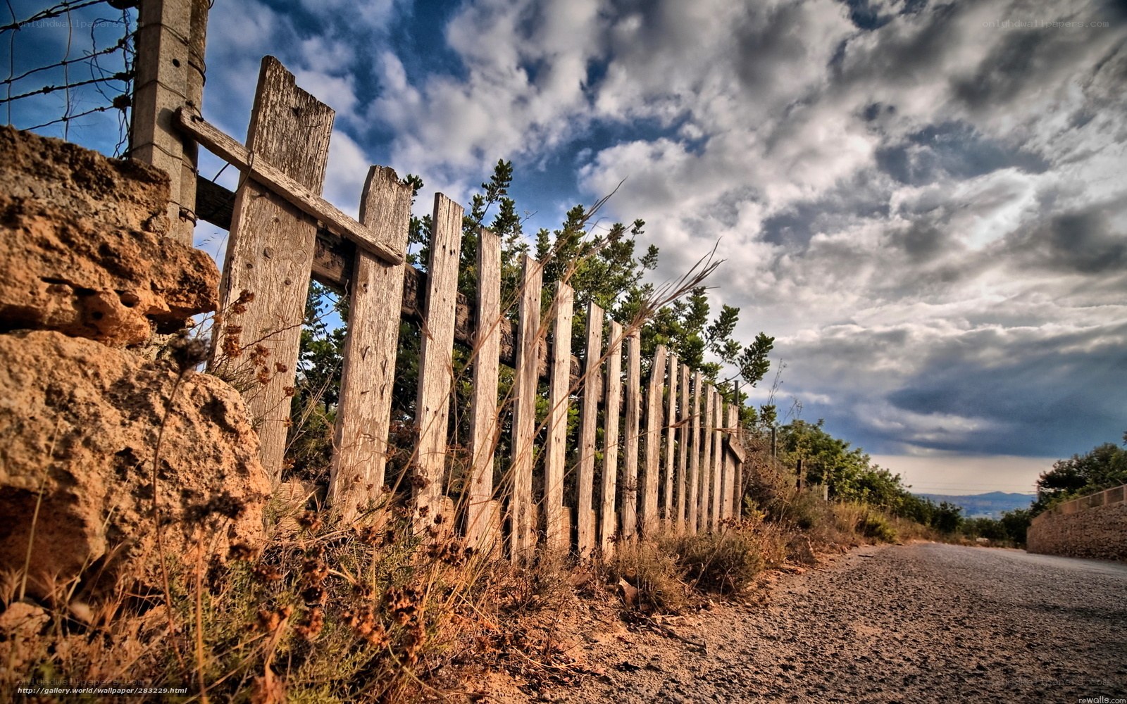 Rural Road with Wooden Fence