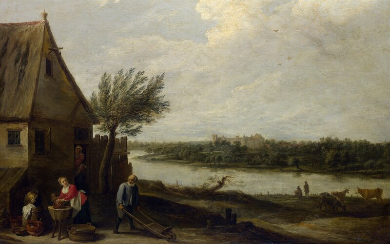 Rural scene by river