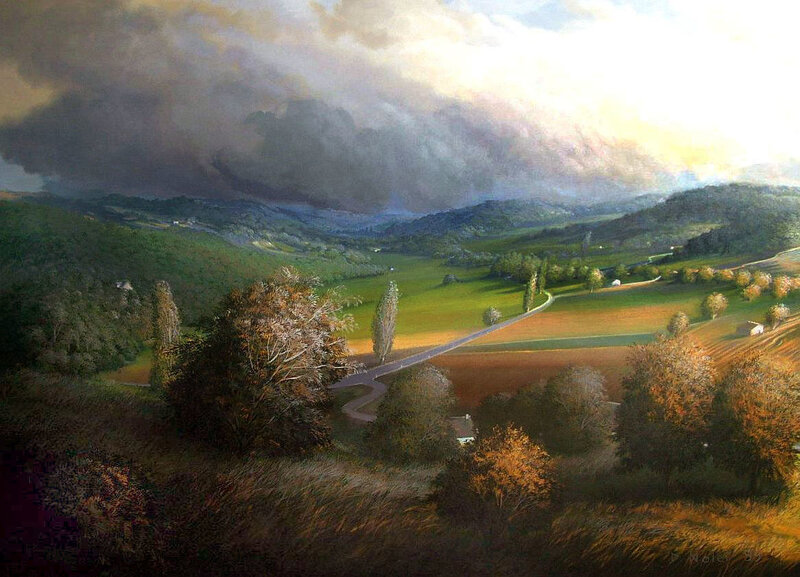Rural Valley Landscape — Green, Dramatic