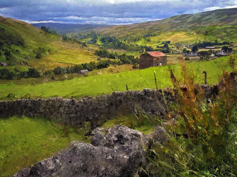 rural valley landscape painting