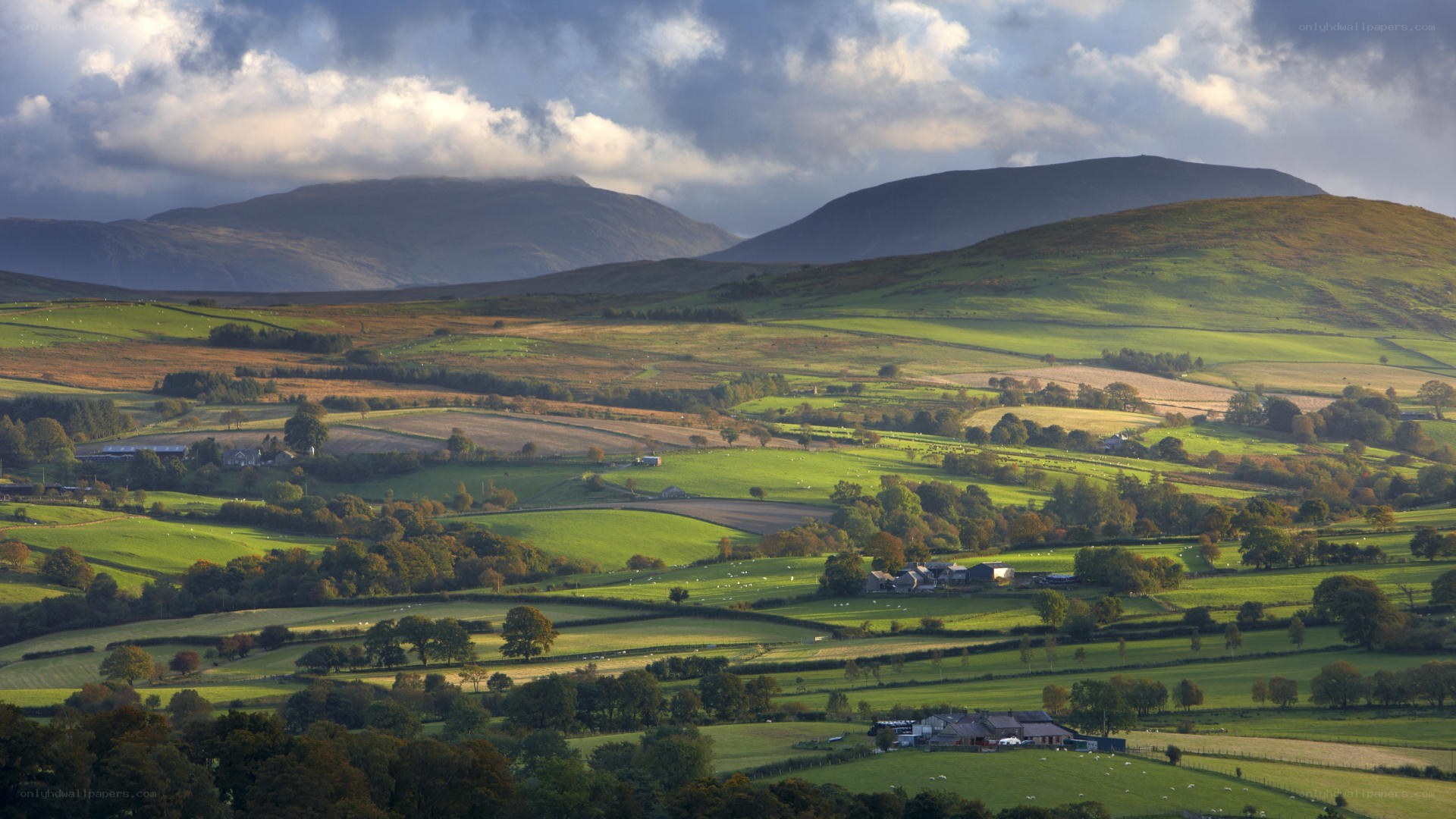 rural valley with rolling hills