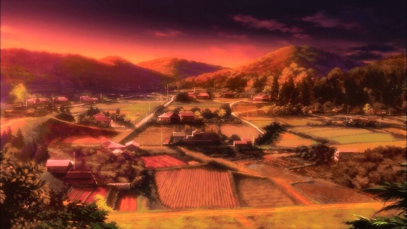 Rural Village at Sunset
