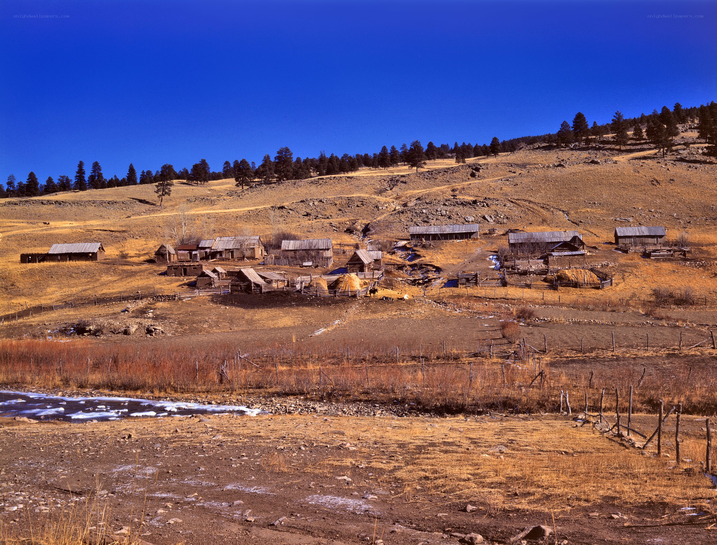 Rural village on a hillside