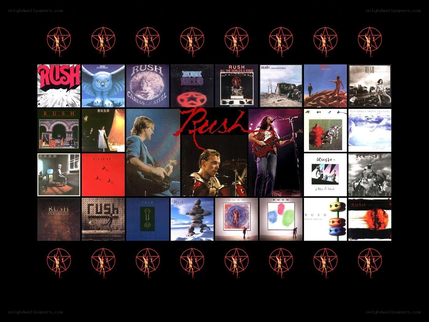 Rush album covers collage